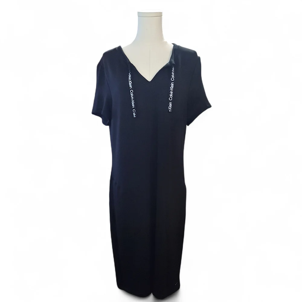 Calvin Klein Casual Midi Dress Womens Size Large/ Black - Picture 1 of 9
